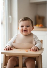 Resim Babyjem Mini Silikon Mama Önlüğü Ekru 