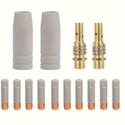 Resim 14 adet 15AK kaplamalı güvenli koruma nozulu. 8mm 1.0mm 1.2mm 15AK nozül ucu tutucusu 