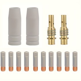 Resim 14 adet 15AK kaplamalı güvenli koruma nozulu. 8mm 1.0mm 1.2mm 15AK nozül ucu tutucusu 