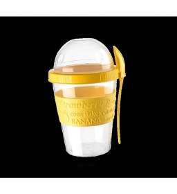 Resim Meyve Hazneli - Kaşıklı Portatif Yoğurt Kabı 