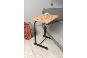 Resim Depolife Yükseklik Ayarlı Laptop Sehpası Kahvaltı Ders Çalışma Bilgisayar Ofis Yemek Çocuk Masası Metal Ayak 