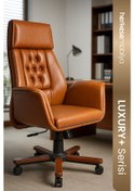 Resim Country Kahverengi Deri Yönetici Koltuğu Kahverengi 