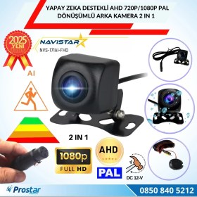 Resim Navistar Yapay Zeka Destekli Ahd 720P/1080P Pal Dönüşümlü 2 In 1 Geri Görüş Kamerası 