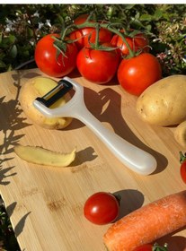 Resim Solingen Pırıltılı Beyaz Sapan Soyacak Paslanmaz Alman Çeliği, Ergonomik Sap, Yüksek Keskinlik-249 Beyaz 