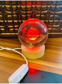 Resim Dünya Işıklı Büyük Renkli Dekoratif Işıklı Dünya Cam Küre, Renkli 
