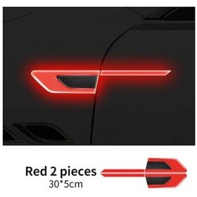 Resim Kırmızı 2 Adet/takım Araba Yansıtıcı Oto Kamyon Güvenlik Uyarı Bandı Araba Kapı Koruyucu Tampon Anti-çarpışma Şeritleri Güvenli Reflektör 