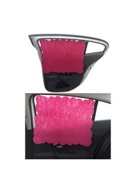 Resim Oto Güneşlik Perdesi Yan Cam Araç Arka Koltuk Emzirme Örtüsü Fuşya Keçe Vantuzlu Tutucaklı 1 Adet 