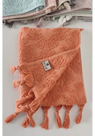 Resim Otantik Saçaklı Kiremit El Havlusu 50x85 Cm - %100 Pamuk - Yumuşak Ve Su Emici Kıremıt Kiremit 