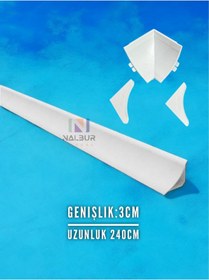Resim Nalbur Bakkal Duşakabin Küvet Kenar Çıtası Beyaz 3cm Genişlik 240 Cm İç Köşe Aparat Dahil 