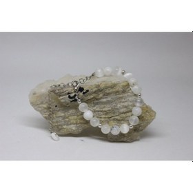 Resim Gümüş Selenit & Ay Taşı Bileklik 