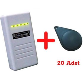 Resim Electrosec Ac-25Mr Bağımsız Mifare Okuyucu 20 Adet Anahtarlık 