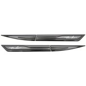 Resim Chuangyinshop Silah Rengi Karbon Fiber 3d Metal Kapı Kanatçığı Farlık Aksesuar Çıkartması 