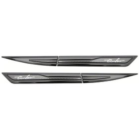 Resim Chuangyinshop Silah Rengi Karbon Fiber 3d Metal Kapı Kanatçığı Farlık Aksesuar Çıkartması 
