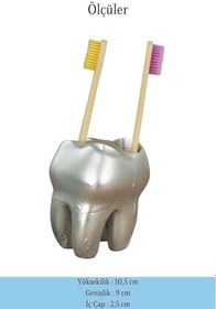 Resim Evene Diş Fırçalığı Tezgah Üstü Gümüş Renk Diş Fırçası Standı Model 5, e.disdissekil 