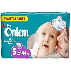 Resim Önlem Bebek Bezi 3 Beden Midi 4-9 kg 44'lü 