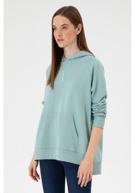 Resim U.S. Polo Assn. Kadın Mint Yırtmaçlı Kapüşonlu Sweatshırt 50313611-VR090 