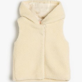Resim Kız Bebek Kapşonlu Peluş Yelek Kolsuz 