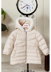 Resim Kız Bebek Kapüşonlu Kışlık Mont 51333 Bej 