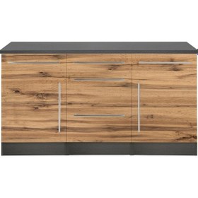 Resim Hazel Mutfak Çekmeceli Alt Modül 180 Cm Antrasit-çam / Tezgah Dahil Antrasit 