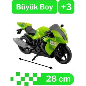 Resim Detaylı Çocuk Yarış Motosikleti Büyük Boy Oyuncak Motorbisiklet Moto Racing Sticker Hediyeli 28 cm 