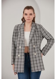 Resim Alexander Gardi Alexandergardı Ekoseli Blazer Ceket (B22-20401) 