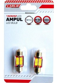 Resim Carub Ampul 9-30v Sofit 31mm 6w 10 Smd Led Canbus Oto İç Aydınlatma Ve Plaka Ampulü Beyaz 2li Set Br0402225 