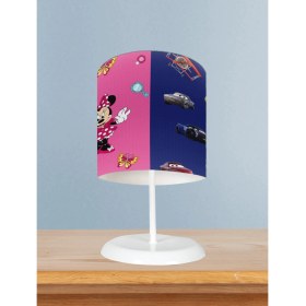 Resim Mekta Home Bebek ve Çocuk Odası Pembe Mavi Seksekli Abajur 