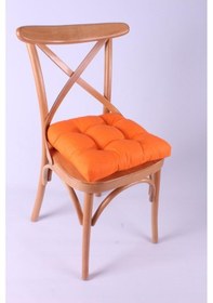 Resim Altınpamuk Altınpamuk Lina Pofidik Turuncu Sandalye Minderi Özel Dikişli Bağ 