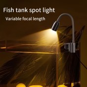 Resim Mini LED Akvaryum Klips Işık, Ayarlanabilir Odak Spot Işık, Balık Tankı LED Manzara Işık, Küçük LED Akvaryum Klips Işık, USB Güçlü, Yüksek Parlaklık, Şeffaf, Ayarlanabilir 360° Döndürme, Balık Tankları için Uygun - Akvaryum Bitkileri için Kompakt Masaüstü Aydınlatma, Taşınabilir LED Akvaryum Klips Işık Su Bitkileri ve Aydınlatma için Uygun, 6mm Kalınlık Balık Tankı için Uygun, Pilsiz 