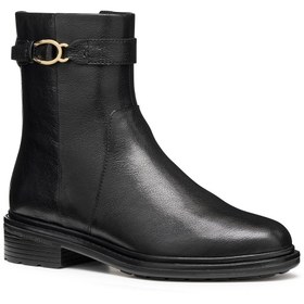 Resim Geox Kadın Siyah D Walk Pleasure A - Goat Lea Fermuarlı Deri Bot - Siyah / 