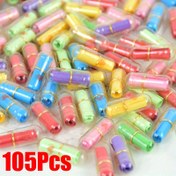 Resim 105 Adet Mini Aşk Mektubu Kapsülleri Seti - Canlı Çok Renkli Şeffaf Kağıt Mesajlar Altın Kapaklarla, Düğünler, Doğum Günleri, Sevgililer Günü & Yıldönümü Hediyeleri, Tebrik Kartları İçin İdeal 