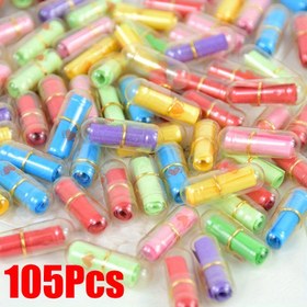 Resim 105 Adet Mini Aşk Mektubu Kapsülleri Seti - Canlı Çok Renkli Şeffaf Kağıt Mesajlar Altın Kapaklarla, Düğünler, Doğum Günleri, Sevgililer Günü & Yıldönümü Hediyeleri, Tebrik Kartları İçin İdeal 
