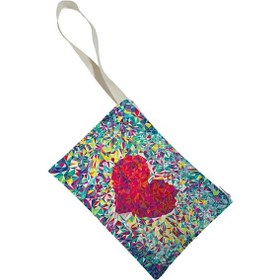 Resim Unisex Kırık Kalp Desenli Portföy Clutch Çanta Çok Renkli 