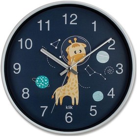 Resim Klik Slim Zürafa Çocuk Duvar Saati Beyaz 
