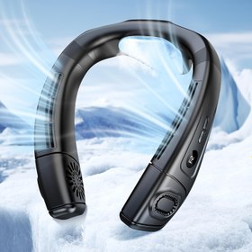 Resim 2025 Ergonomik Boyun Fanı, Geri Kısımdan Hava Üfleyen Bir Giyilebilir Fan, 2'si 1 Arada Taşınabilir Şarj Edilebilir Soğutma Boyun Fanı, Kişisel Kullanım İçin 360° Bıçaksız Soğutma Özelliklerine Sahip, Seyahat, İş ve Açık Hava Aktiviteleri İçin Uygun Hafif Tasarım. 