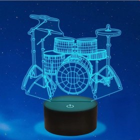 Resim Szypzstore Çocuklar Bateri Kiti Şekil 3d Gece Lambası, Uzaktan Kumanda İle Değişen 16 Renk, Çocuk Odası U, Şekil Manga Illusion Led Oyuncak Lamba Kız Erkek Çocuklar Noel Hediyeleri Fkyruj Renkli 