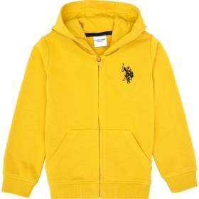 Resim U.S. Polo Assn. Erkek Çocuk Sarı Fermuarlı Kapüşonlu Sweatshirt 50316706-VR094 