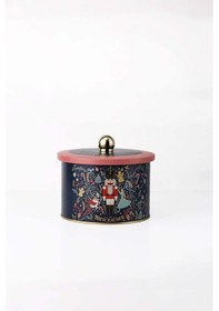 Resim Fairytale Desenli Yuvarlak Metal Saklama Kabı, 14 X 10 Cm, 1,3 Lt 