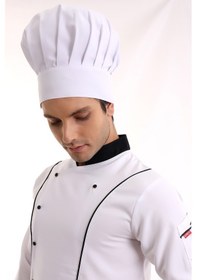 Resim Beyaz Aşçı Mantar Şapka - Unisex-Standart-Tek Parça 