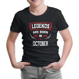 Resim Lord T-Shirt LordT-Shirt Legends Born In October - Blade Siyah Çocuk Tshirt 