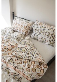 Resim Cotton Collection Kışlık Pazen Tek Kişilik Nevresim Seti Boho Pearl Renkli 