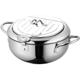 Resim Derin Kızartma Tencere Derin Kızartma Tencere Paslanmaz Çelik Termometre 