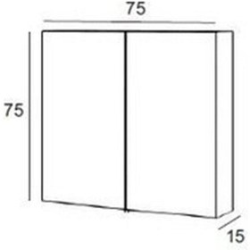 Resim Denko More 80 Cm Aynalı Banyo Dolabı Üst Modülü Siyah 
