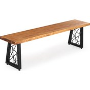 Resim Flora Wood Exclusive Doğal Ladin Ahşap Kütük Ağaç Bench Bank 180X32 