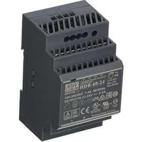 Resim Mean Well Hdr-60-24 24VDC 2.5AMP Dın Rail Stepshape Güç Kaynağı 
