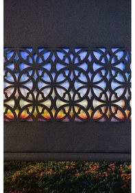 Resim Siyah Karatma Dairesel Lazer Kesim Modern Stor Güneşlik Perde 