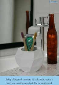 Resim Evene Diş Fırçalığı Diş Fırçalık Diş Fırçası Standı Diş Fırçası Tutucu Beyaz Model 20, e.dismodel20 