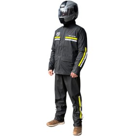 Resim Scudo Londra Siyah Alt Üst Takım Motosiklet Yağmurluğu 