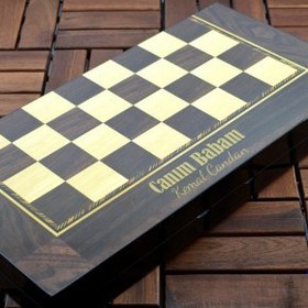 Resim Canım Babam Ahşap Tavla Seti 