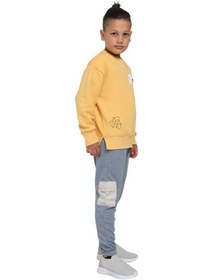 Resim Escabel Erkek Çocuk İçi Şardonlu Tek Cep Aksesuarlı Beli Kalın Lastikli Sweatshirt-11019-hardal Hardal 